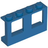 LEGO 4863 Window 1 x 4 x 2 Plane, Single Top Hole and Double Bottom Holes for Glass in Blue - Authentic LEGO Part