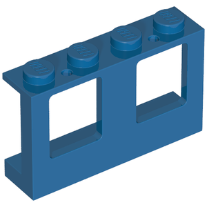 LEGO 4863 Window 1 x 4 x 2 Plane, Single Top Hole and Double Bottom Holes for Glass in Blue - Authentic LEGO Part