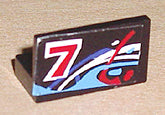 LEGO 4865pb011 Panel 1 x 2 x 1 with Number 7 on Left and Blue, White and Red Swirls Pattern (Sticker) - Set 8223 - Main Product Image