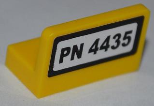 LEGO 4865pb046 Panel 1 x 2 x 1 with 'PN 4435' on White Background Pattern (Sticker) - Set 4435 - Main Product Image