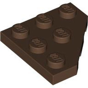 LEGO 2450 Wedge, Plate 3 x 3 Cut Corner in Brown - Authentic LEGO Part