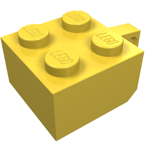 LEGO 30389a Hinge Brick 2 x 2 Locking with 1 Finger Vertical without Axle Hole in Yellow - Authentic LEGO Part