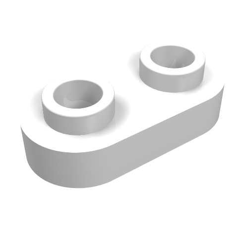 LEGO 35480 Plate, Round 1 x 2 with Open Studs in White - Authentic LEGO Part