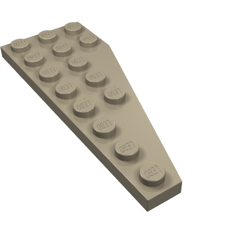 LEGO 50305 Wedge, Plate 8 x 3 Pentagonal Left in Dark Tan - Authentic LEGO Part