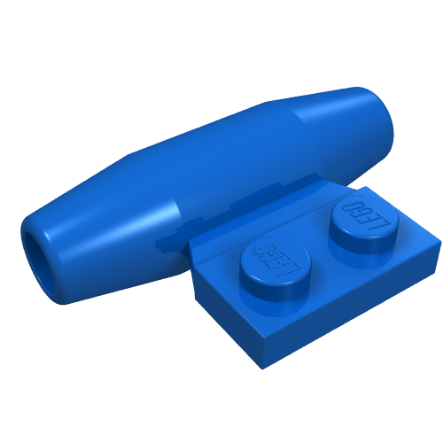 LEGO 3475b Engine, Smooth Small, 1 x 2 Side Plate with Axle Holders in Blue - Authentic LEGO Part