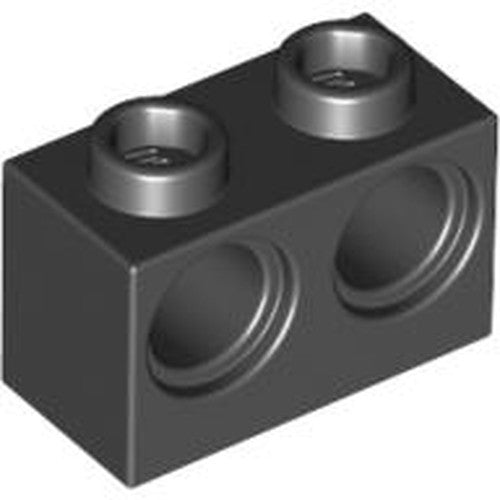 LEGO 32000 Technic, Brick 1 x 2 with Holes in Black - Authentic LEGO Part