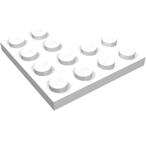 LEGO 2639 Plate 4 x 4 Corner in White - Authentic LEGO Part