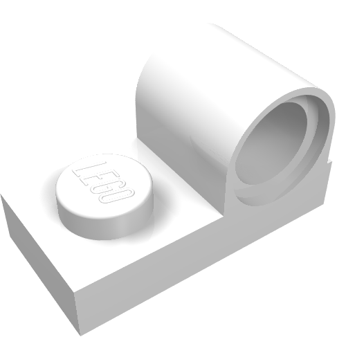 LEGO 11458 Plate, Modified 1 x 2 with Pin Hole on Top in White - Authentic LEGO Part