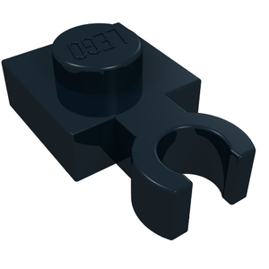 LEGO 4085a Plate, Modified 1 x 1 with Open O Clip Thin (Vertical Grip) in Black - Authentic LEGO Part