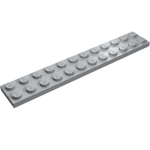 LEGO 2445 Plate 2 x 12 in Light Bluish Gray - Authentic LEGO Part