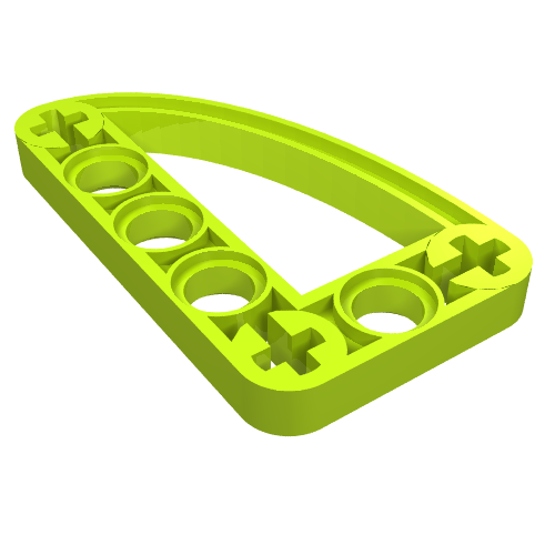 LEGO 32250 Technic, Liftarm, Modified L-Shape Quarter Ellipse Thin 3 x 5 in Lime - Authentic LEGO Part