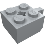 LEGO 30389b Hinge Brick 2 x 2 Locking with 1 Finger Vertical and Axle Hole in Light Bluish Gray - Authentic LEGO Part
