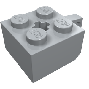 LEGO 30389b Hinge Brick 2 x 2 Locking with 1 Finger Vertical and Axle Hole in Light Bluish Gray - Authentic LEGO Part