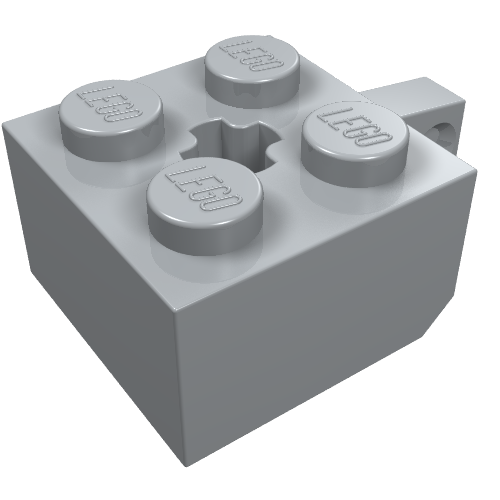 LEGO 30389b Hinge Brick 2 x 2 Locking with 1 Finger Vertical and Axle Hole in Light Bluish Gray - Authentic LEGO Part