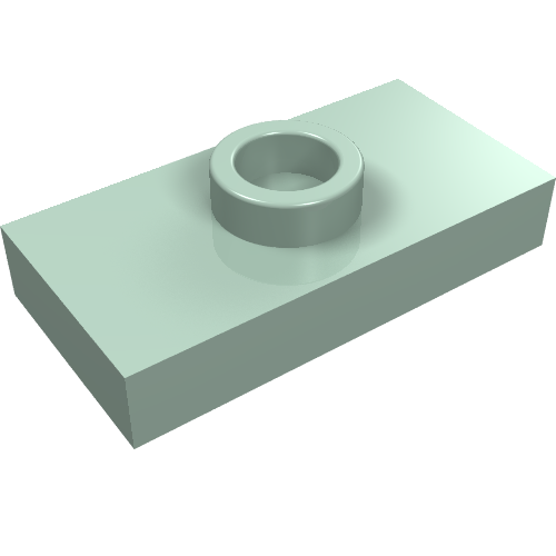 LEGO 15573 Plate, Modified 1 x 2 with 1 Stud with Groove and Bottom Stud Holder (Jumper) in Sand Green - Authentic LEGO Part