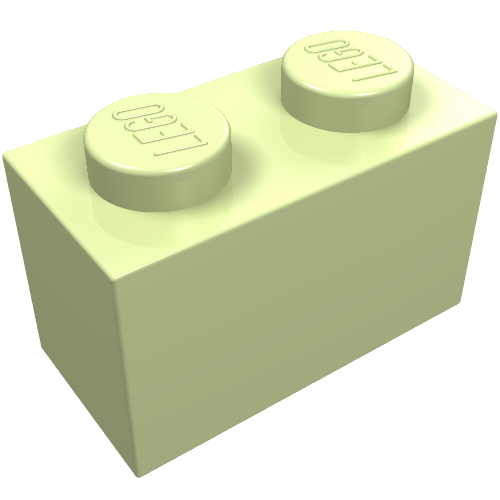 LEGO 3004 Brick 1 x 2 in Yellowish Green - Authentic LEGO Part