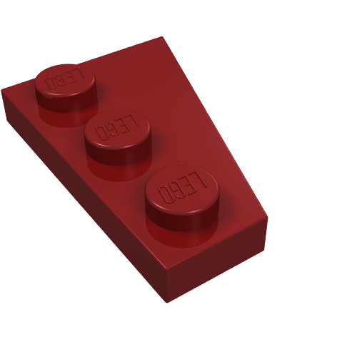LEGO 43723 Wedge, Plate 3 x 2 Left in Dark Red - Authentic LEGO Part