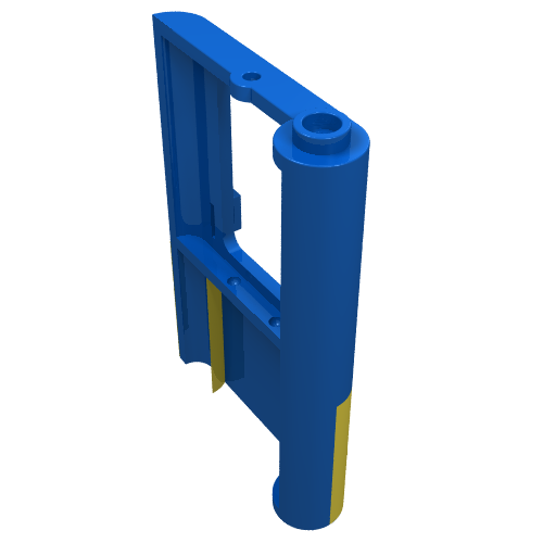 LEGO 4181p01 Door 1 x 4 x 5 Train Left, Thin Support at Bottom with Yellow Bottom Half Pattern - Main Product Image