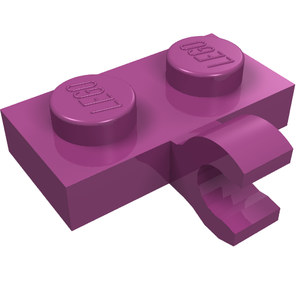 LEGO 11476 Plate, Modified 1 x 2 with Clip on Side (Horizontal Grip) in Magenta - Authentic LEGO Part
