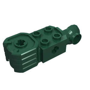 LEGO 47431 Technic, Brick Modified 2 x 2 with Axle Hole, Rotation Joint Ball Half Vertical, and Fist in Dark Green - Authentic LEGO Part
