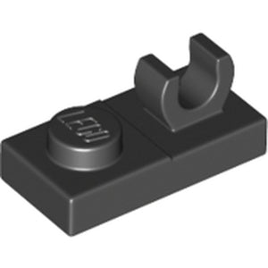 LEGO 44861 Plate, Modified 1 x 2 with Open O Clip on Top in Black - Authentic LEGO Part