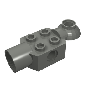 LEGO 47452 Technic, Brick Modified 2 x 2 with Pin Hole, Rotation Joint Ball Half Horizontal, and Rotation Joint Socket in Dark Bluish Gray - Authentic LEGO Part