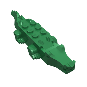 LEGO 6026c01 Alligator / Crocodile with 8 Teeth in Green - Authentic LEGO Part