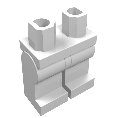 LEGO 970c00 Hips  and Legs Plain in White - Authentic LEGO Part