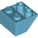 LEGO 3660 Slope, Inverted 45 2 x 2 with Flat Bottom Pin in Medium Azure - Authentic LEGO Part
