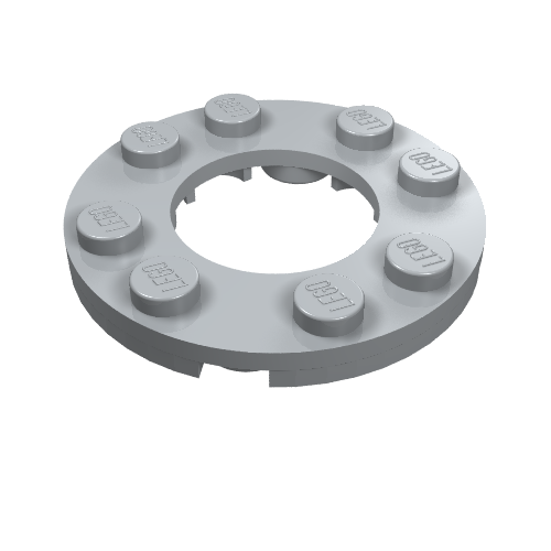 LEGO 11833 Plate, Round 4 x 4 with 2 x 2 Round Open Center in Light Bluish Gray - Authentic LEGO Part