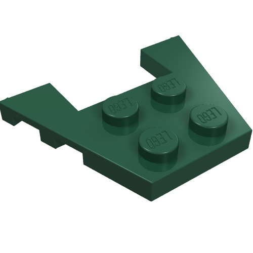 LEGO 48183 Wedge, Plate 3 x 4 with Stud Notches in Dark Green - Authentic LEGO Part