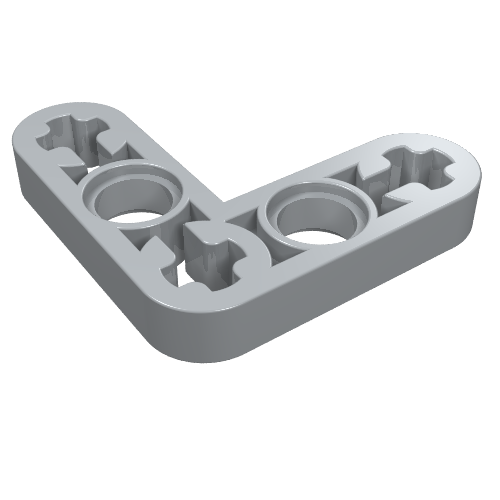 LEGO 32056 Technic, Liftarm, Modified Bent Thin L-Shape 3 x 3 in Light Bluish Gray - Authentic LEGO Part