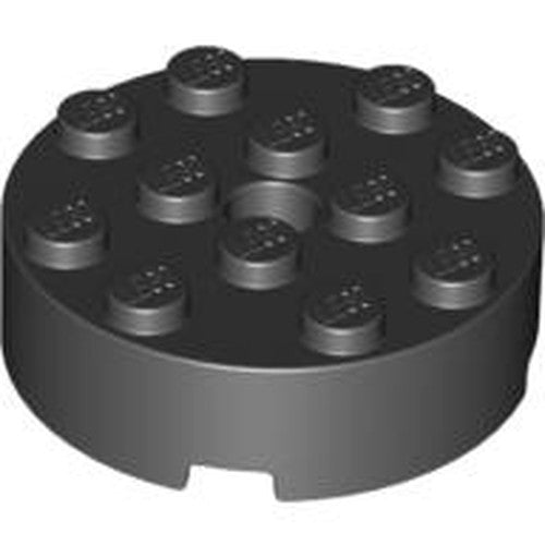 LEGO 87081 Brick, Round 4 x 4 with Hole in Black - Authentic LEGO Part