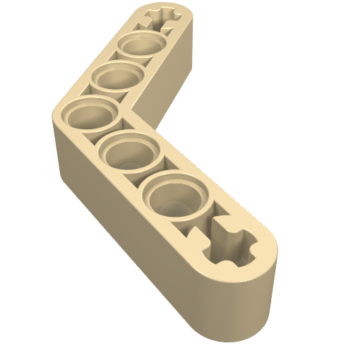 LEGO 32348 Technic, Liftarm, Modified Bent Thick 1 x 7 (4 - 4) in Tan - Authentic LEGO Part