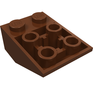 LEGO 3747b Slope, Inverted 33 3 x 2 with Flat Bottom Pin and Connections between Studs in Reddish Brown - Authentic LEGO Part
