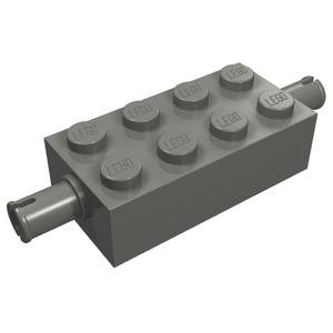 LEGO 6249 Brick, Modified 2 x 4 with Pins in Dark Bluish Gray - Authentic LEGO Part