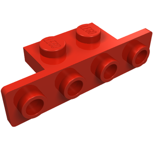 LEGO 2436b Bracket 1 x 2 - 1 x 4 with Rounded Corners in Red - Authentic LEGO Part