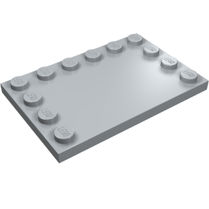 LEGO 6180 Tile, Modified 4 x 6 with Studs on Edges in Light Bluish Gray - Authentic LEGO Part