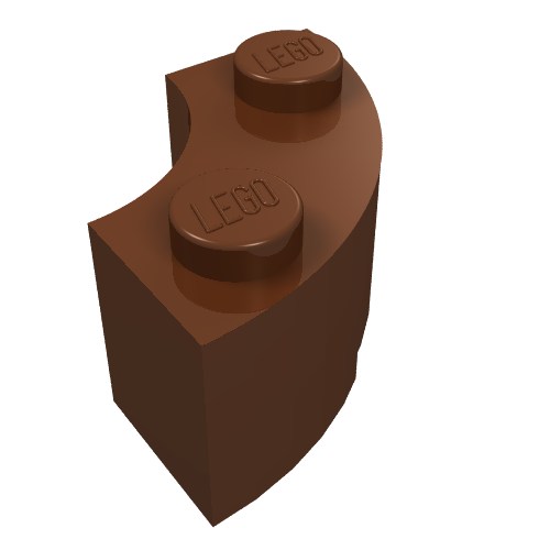 LEGO 85080 Brick, Round Corner 2 x 2 Macaroni with Stud Notch and Reinforced Underside in Reddish Brown - Authentic LEGO Part