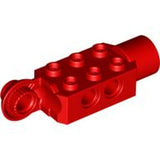 LEGO 47432 Technic, Brick Modified 2 x 3 with Pin Holes, Rotation Joint Ball Half Vertical, and Rotation Joint Socket in Red - Authentic LEGO Part