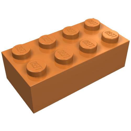 LEGO 3001 Brick 2 x 4 in Medium Nougat - Authentic LEGO Part