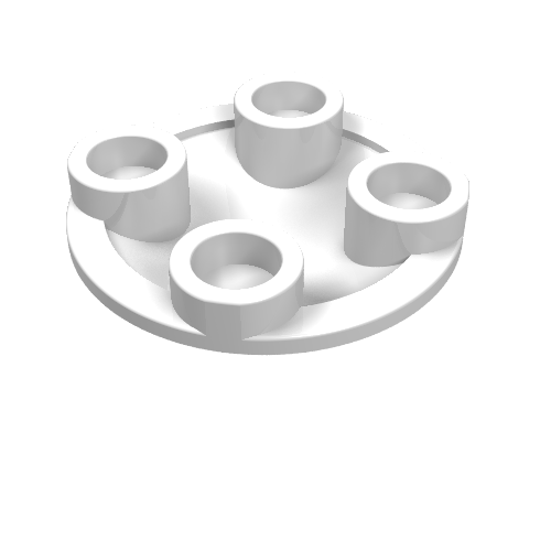 LEGO 2654 Plate, Round 2 x 2 with Rounded Bottom (Boat Stud) in White - Authentic LEGO Part
