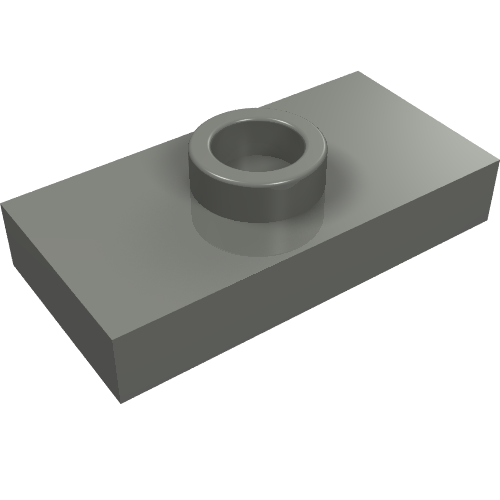 LEGO 15573 Plate, Modified 1 x 2 with 1 Stud with Groove and Bottom Stud Holder (Jumper) in Dark Bluish Gray - Authentic LEGO Part