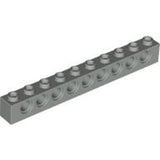 LEGO 2730 Technic, Brick 1 x 10 with Holes in Light Gray - Authentic LEGO Part