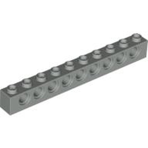 LEGO 2730 Technic, Brick 1 x 10 with Holes in Light Gray - Authentic LEGO Part