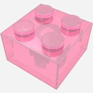 LEGO 3003 Brick 2 x 2 in Glitter Trans-Dark Pink - Authentic LEGO Part