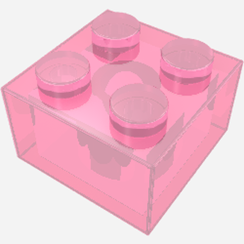 LEGO 3003 Brick 2 x 2 in Glitter Trans-Dark Pink - Authentic LEGO Part