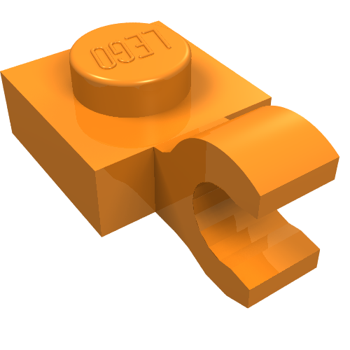 LEGO 61252 Plate, Modified 1 x 1 with Open O Clip (Horizontal Grip) in Orange - Authentic LEGO Part