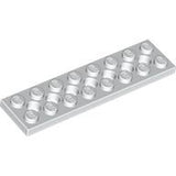 LEGO 3738 Technic, Plate 2 x 8 with 7 Holes in White - Authentic LEGO Part