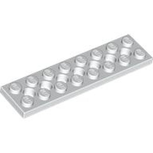 LEGO 3738 Technic, Plate 2 x 8 with 7 Holes in White - Authentic LEGO Part